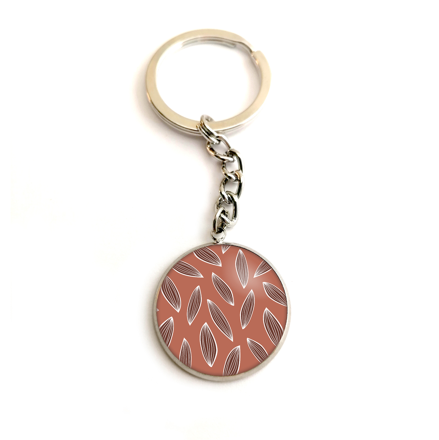 Porte clé cabochon feuille bykloe bijoux