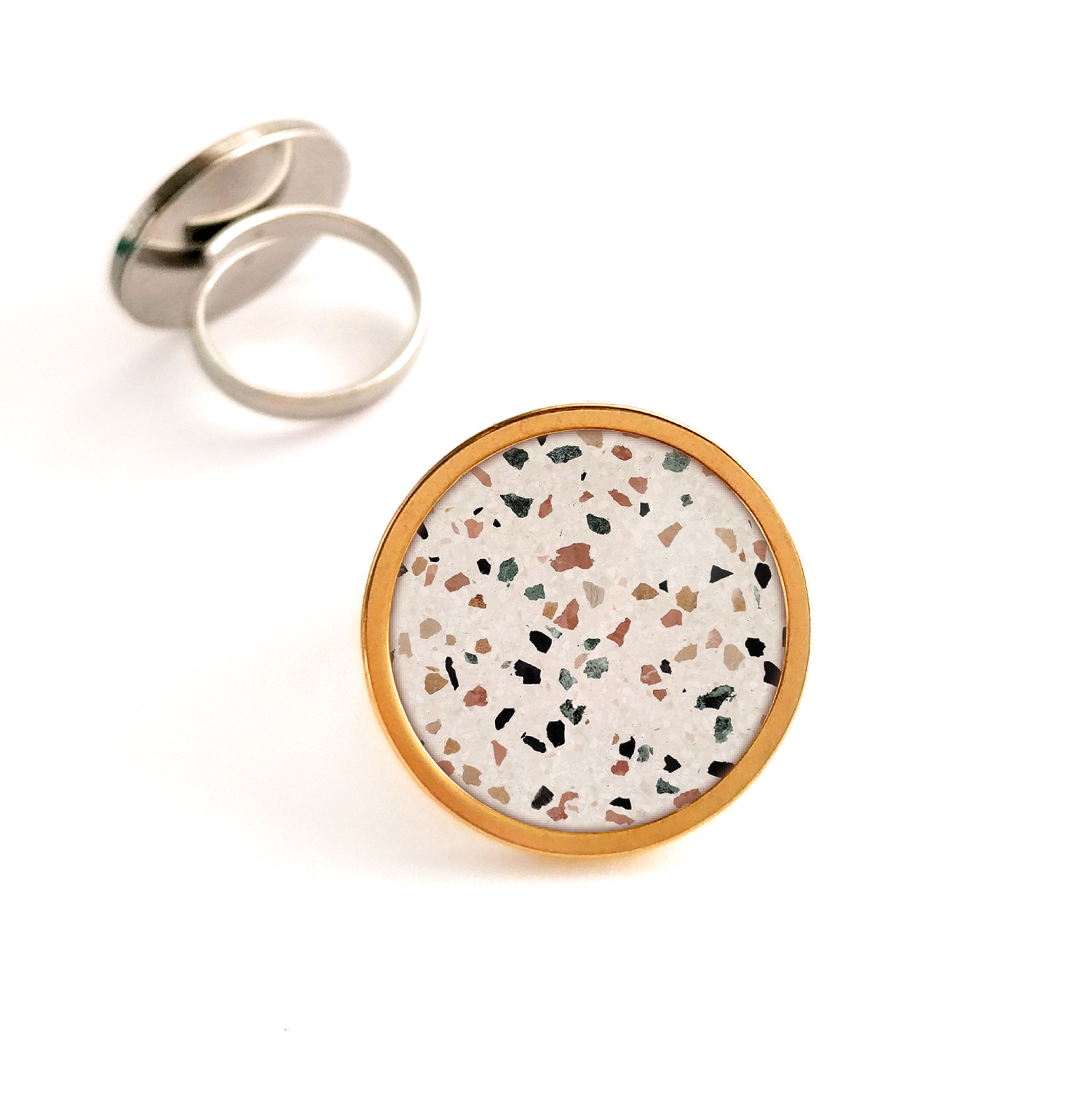 Bague fantaisie terrazzo bykloe bijoux