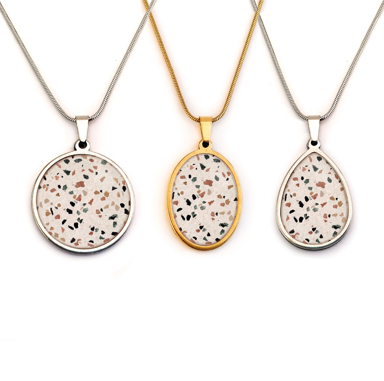 Collier fantaisie terrazzo bykloe bijoux