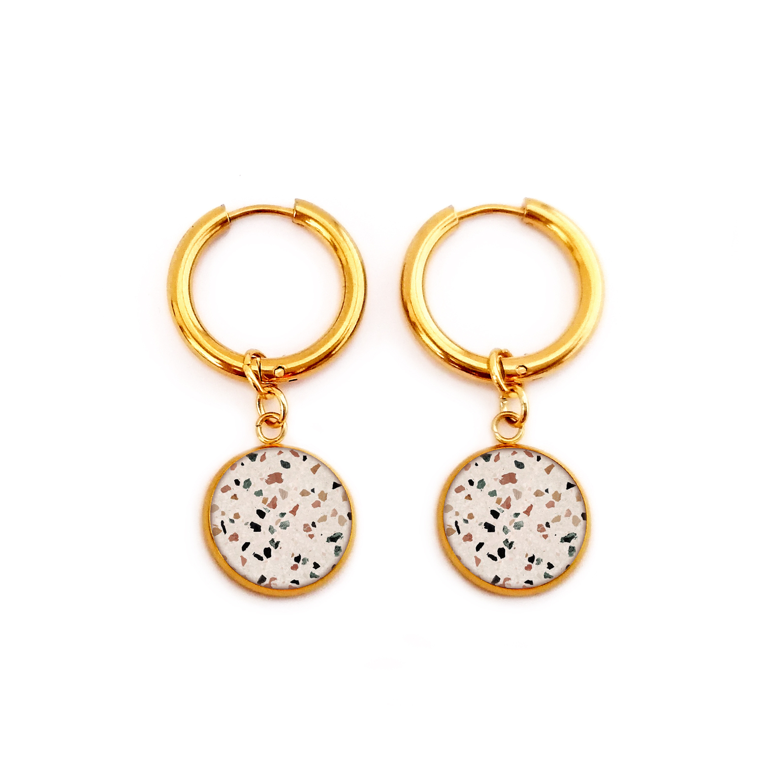 Boucles doreilles fantaisie terrazzo bykloe bijoux