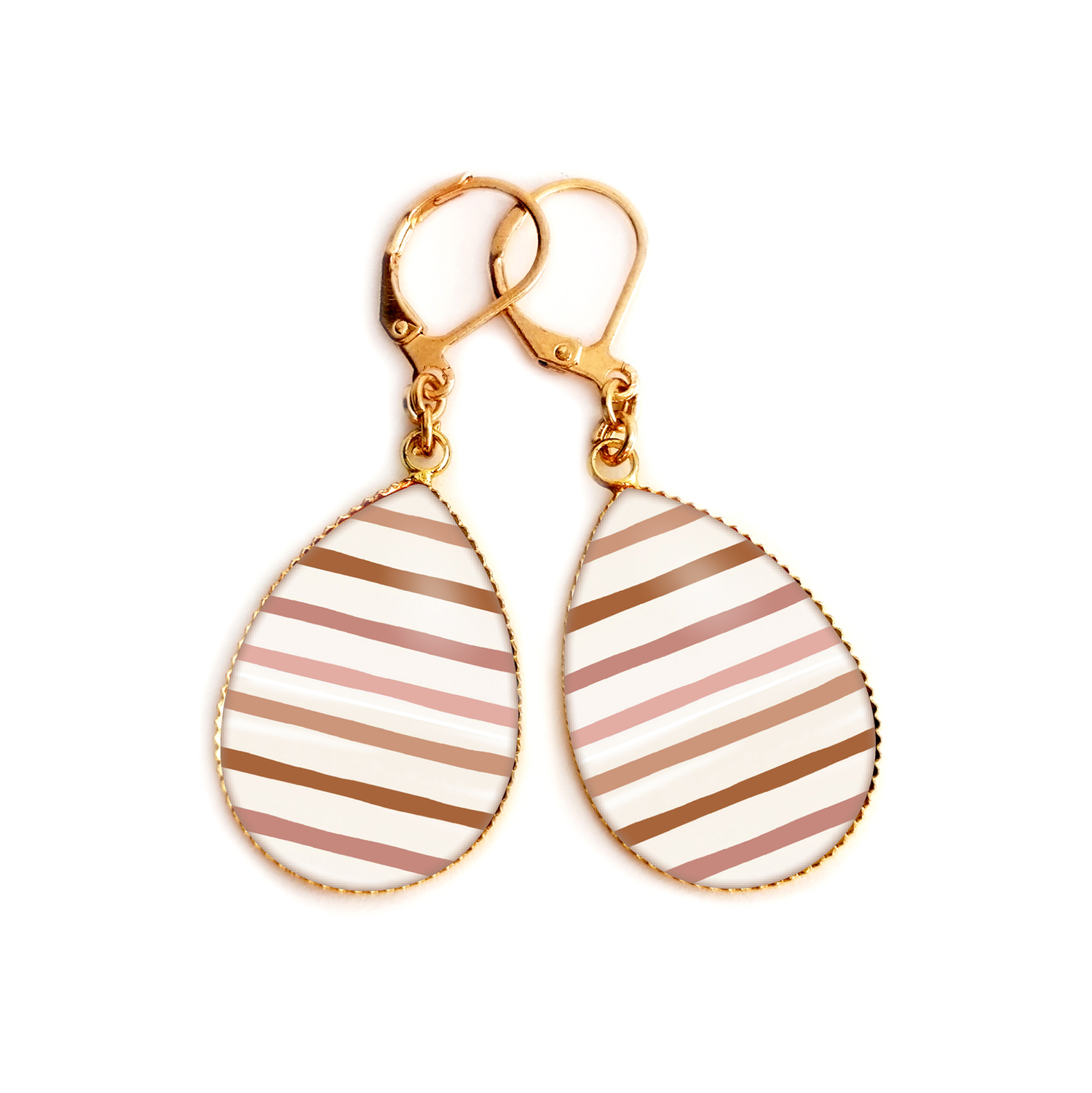 Boucles doreilles pendantes marinière bykloe bijoux