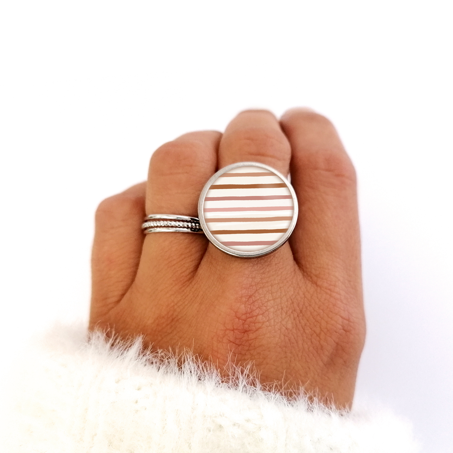 bague fantaisie marinière bykloe bijoux
