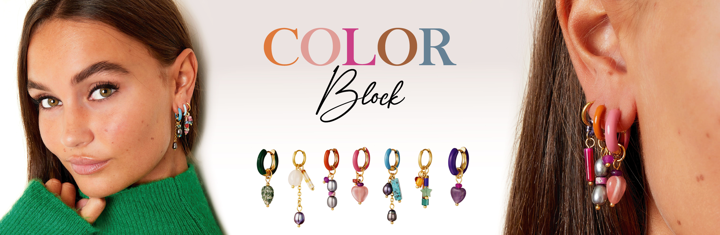 collection boucles d'oreilles color block bykloe bijoux