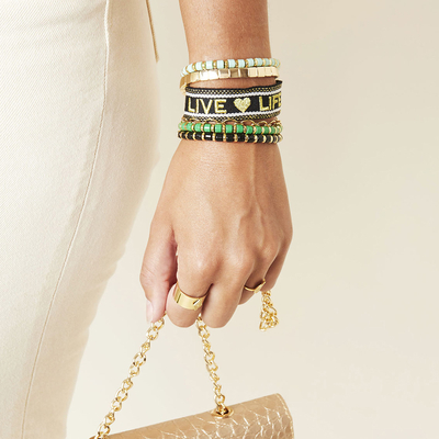 Bracelet brésilien Live Life noir bykloe