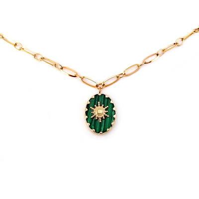 Collier pierre verte