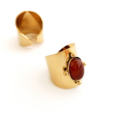 bague pierre rouge bykloe bijoux