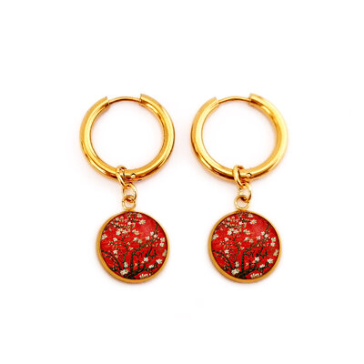 boucles d'oreilles fantaisie rouge bykloe bijoux