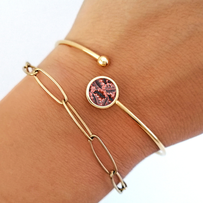 Bracelet jonc rose bykloe bijoux