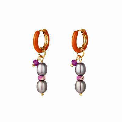 Boucles d'oreilles perles pendantes bykloe bijoux