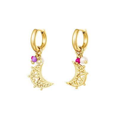 Boucles d'oreilles lune or bykloe bijoux