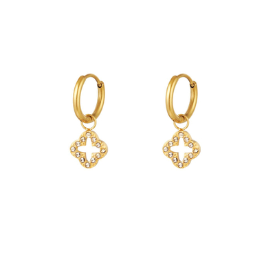 Boucles d'oreilles trèfle zirconium
