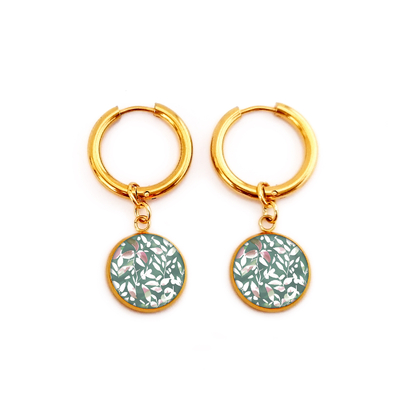 boucles d'oreilles fantaisie vertes bykloe bijoux