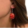 boucles d oreilles pendantes rouges