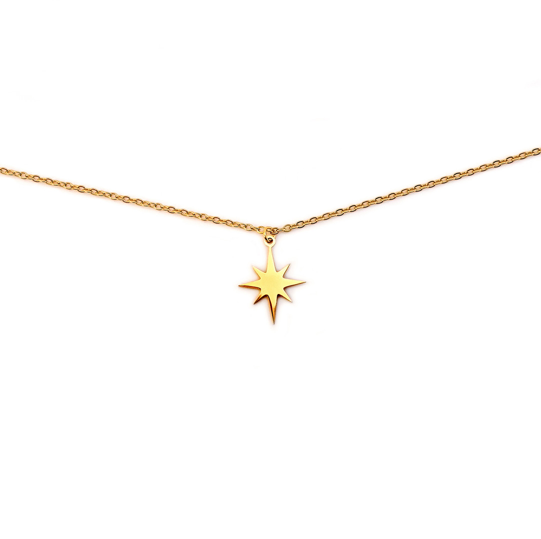 Collier Pendentif Boussole étoile Du Nord Homme - Acier Inoxydable - Neuf Sans Boîte