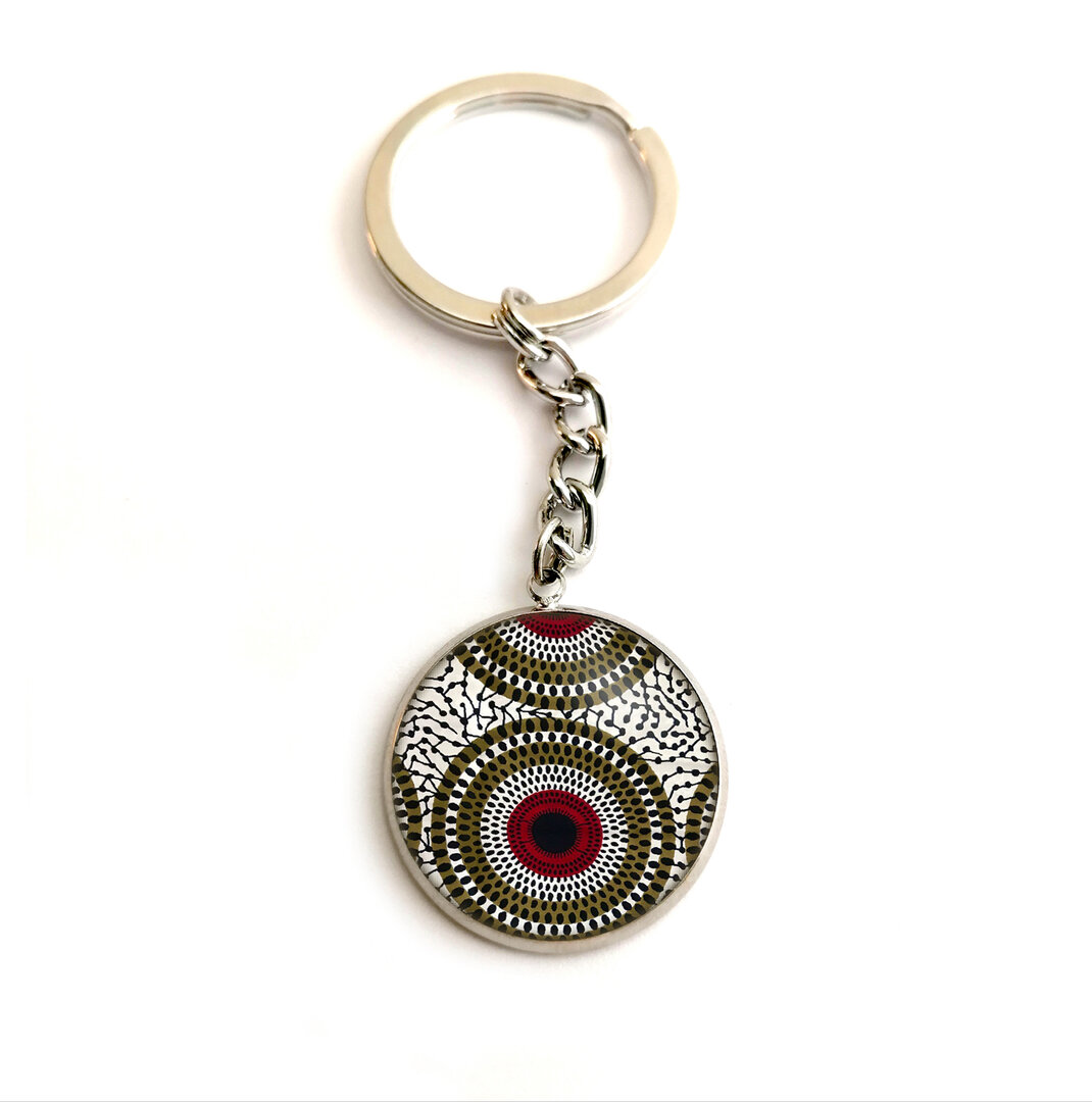 Porte-clés Fantaisie Bordeaux Et Doré – Bracelet Lanière Poignet – Fait Main USA