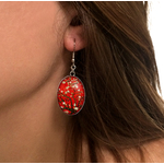 boucles d oreilles pendantes rouges