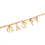 bracelet lettre happy bykloe bijoux