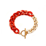 Bracelet chaine acrylique rouge bykloe bijoux