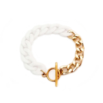 Bracelet grosse maille acrylique blanc bykloe bijoux