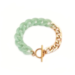 Bracelet grosse maille acrylique vert bykloe bijoux