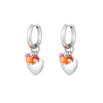 Mini créoles pendentif cœur argent bykloe bijoux