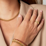bague dorée martelée bykloe bijoux