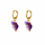 Boucles d'oreilles créoles femme violet bykloe bijoux