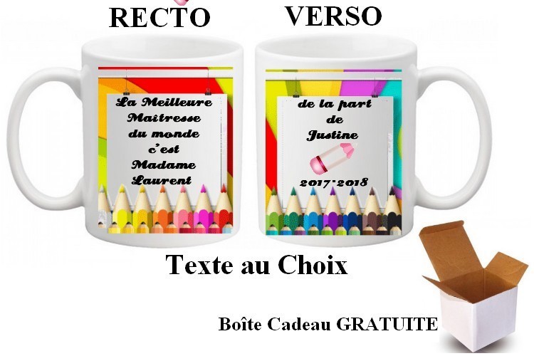 Mug Tasse Personnalisé Inscriptions Au Choix Maître Et Maîtresse Ref 5 Cuisine Art De 