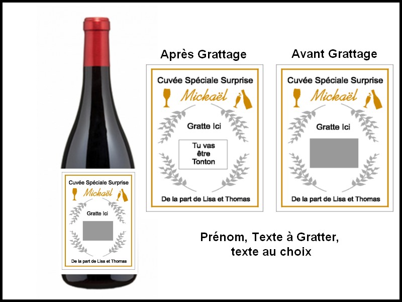 Étiquettes Ricard à gratter personnalisées pour bouteille, Demande de Parrain  Marraine, Cadeaux - Cuisine, Art de table/Etiquette Bouteille Ricard -  lamouettebleue