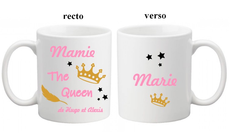 Mug tasse personnalisé, Fête des grands-mère, Mamie The Queen