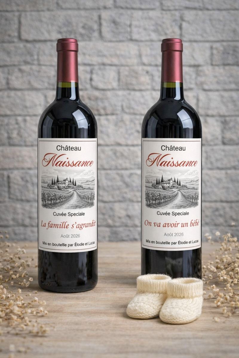 2 bouteilles pour annonce naissance