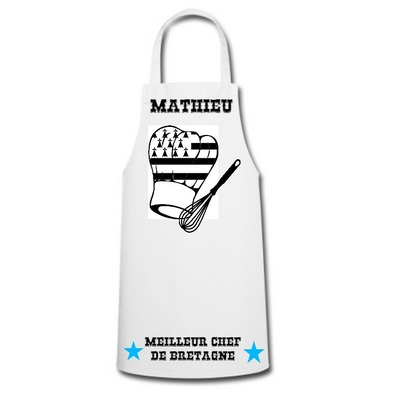 Tablier de cuisine personnalisé, toque drapeau breton