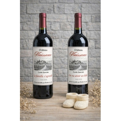 2 bouteilles pour annonce naissance