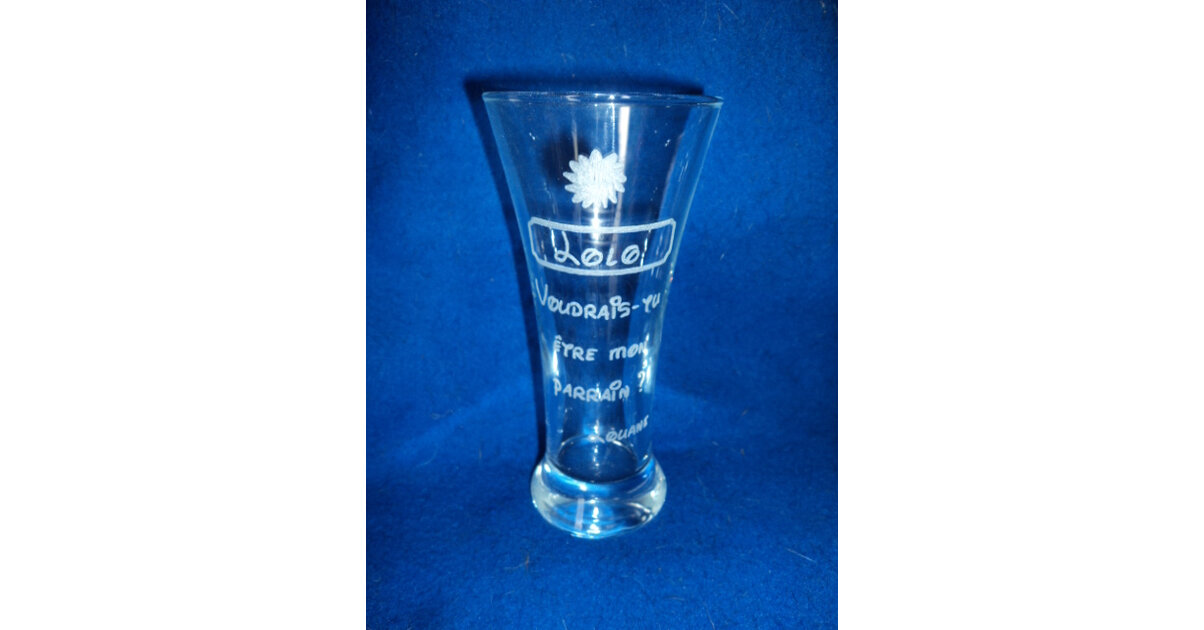 Verre à Ricard Pastis Saint Valentin gravé et personnalisé