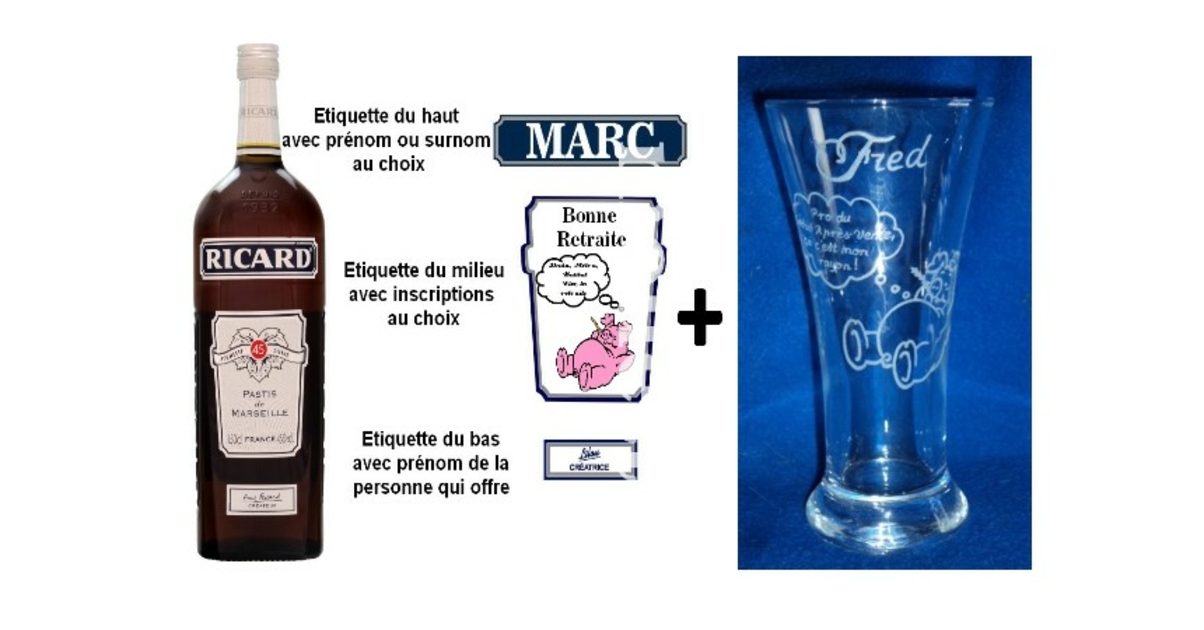 Verre à Pastis Personnalisé Avec Votre Texte - KDO MAGIC