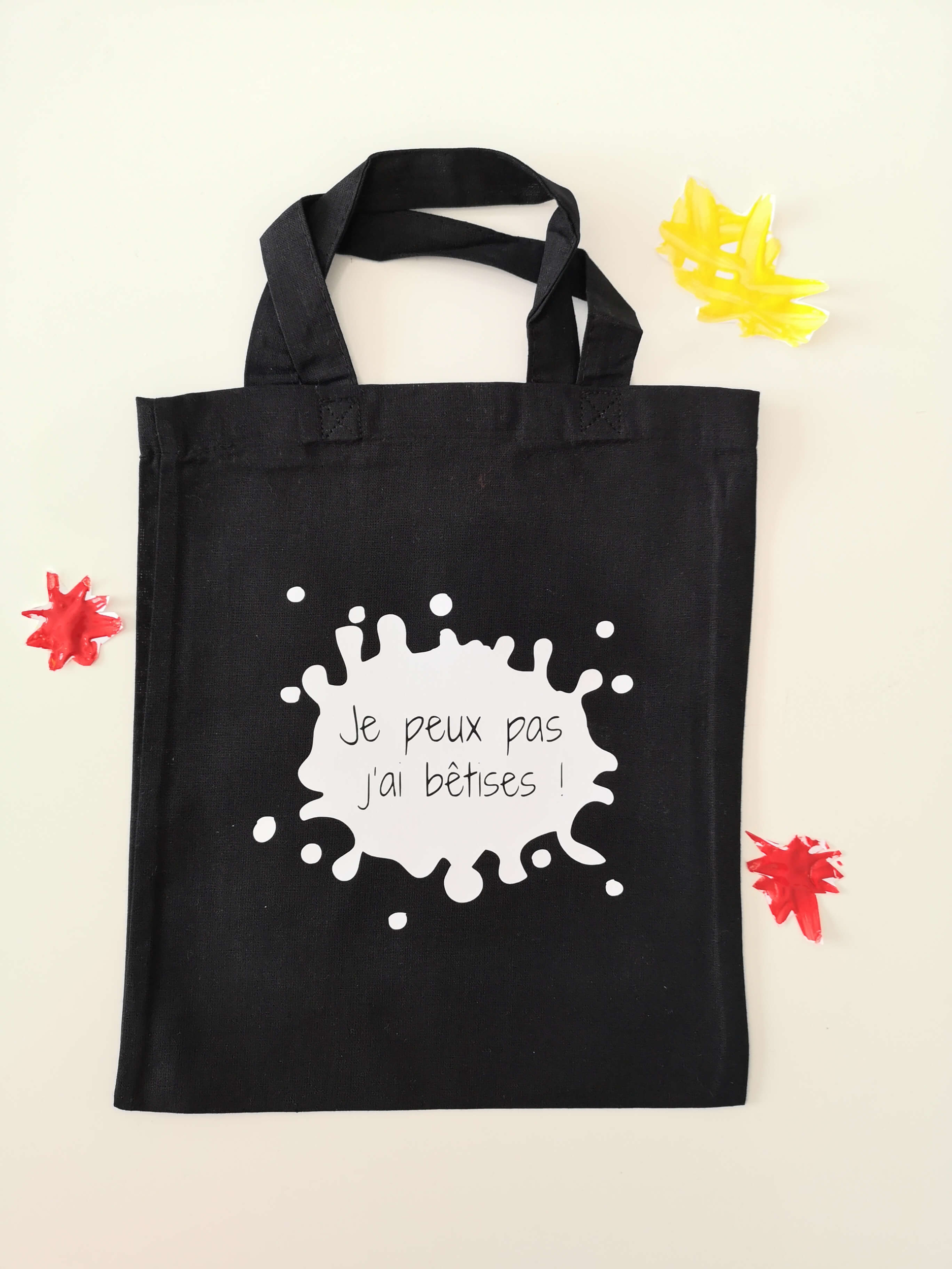 Mini tote bag je peux pas j'ai betise