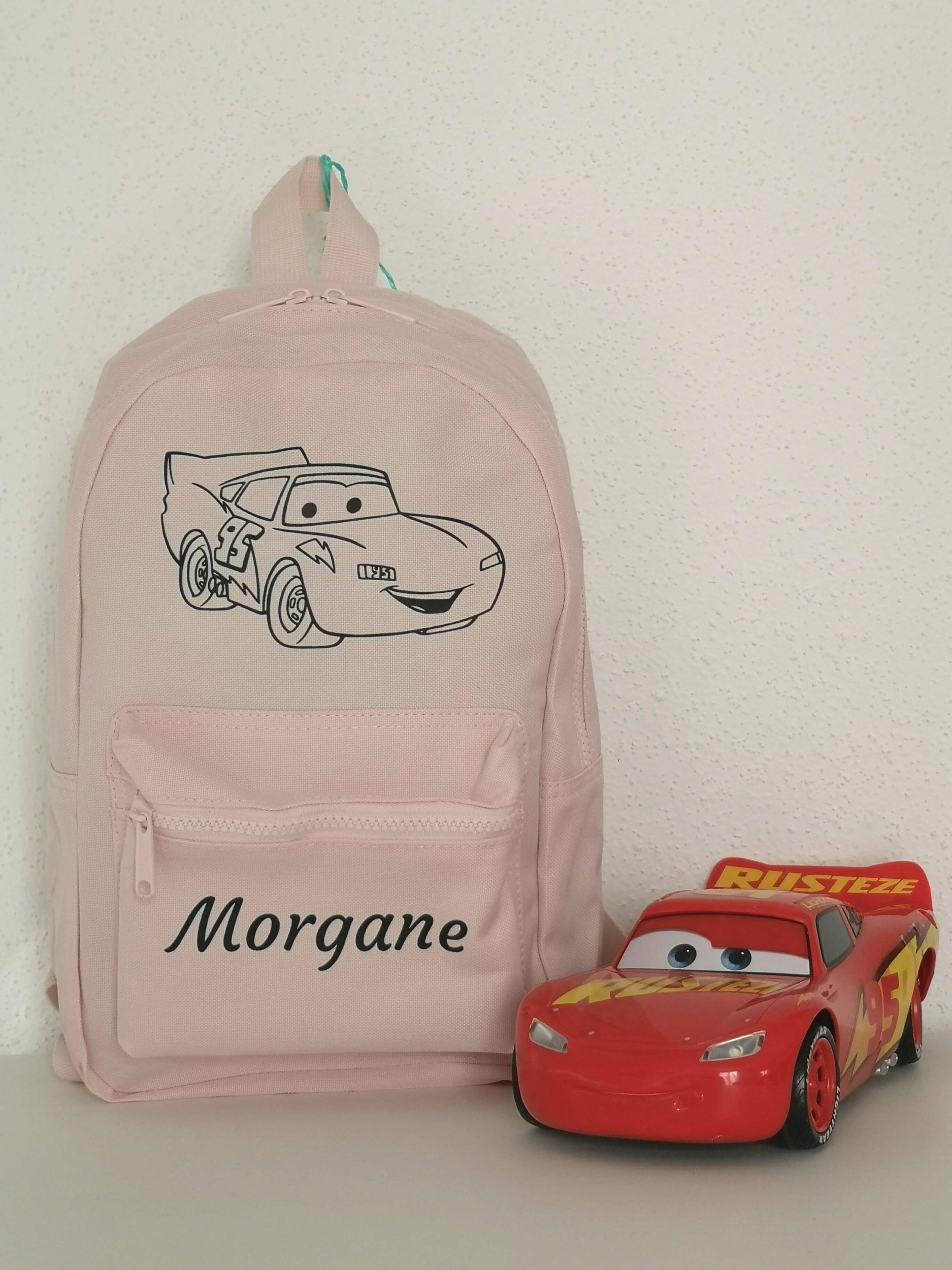 Mini sac à dos Cars rose personnalisé