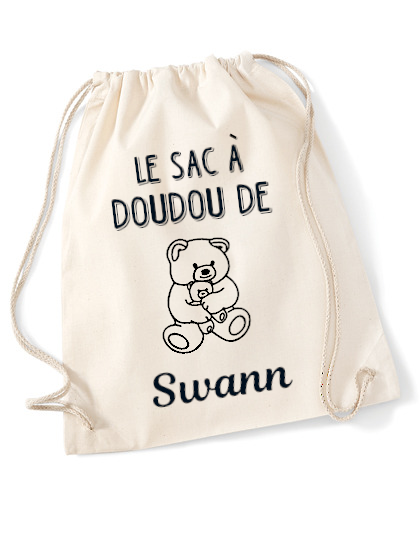 Sac à doudou/pochon/pochette avec lien prénom personnalisé en