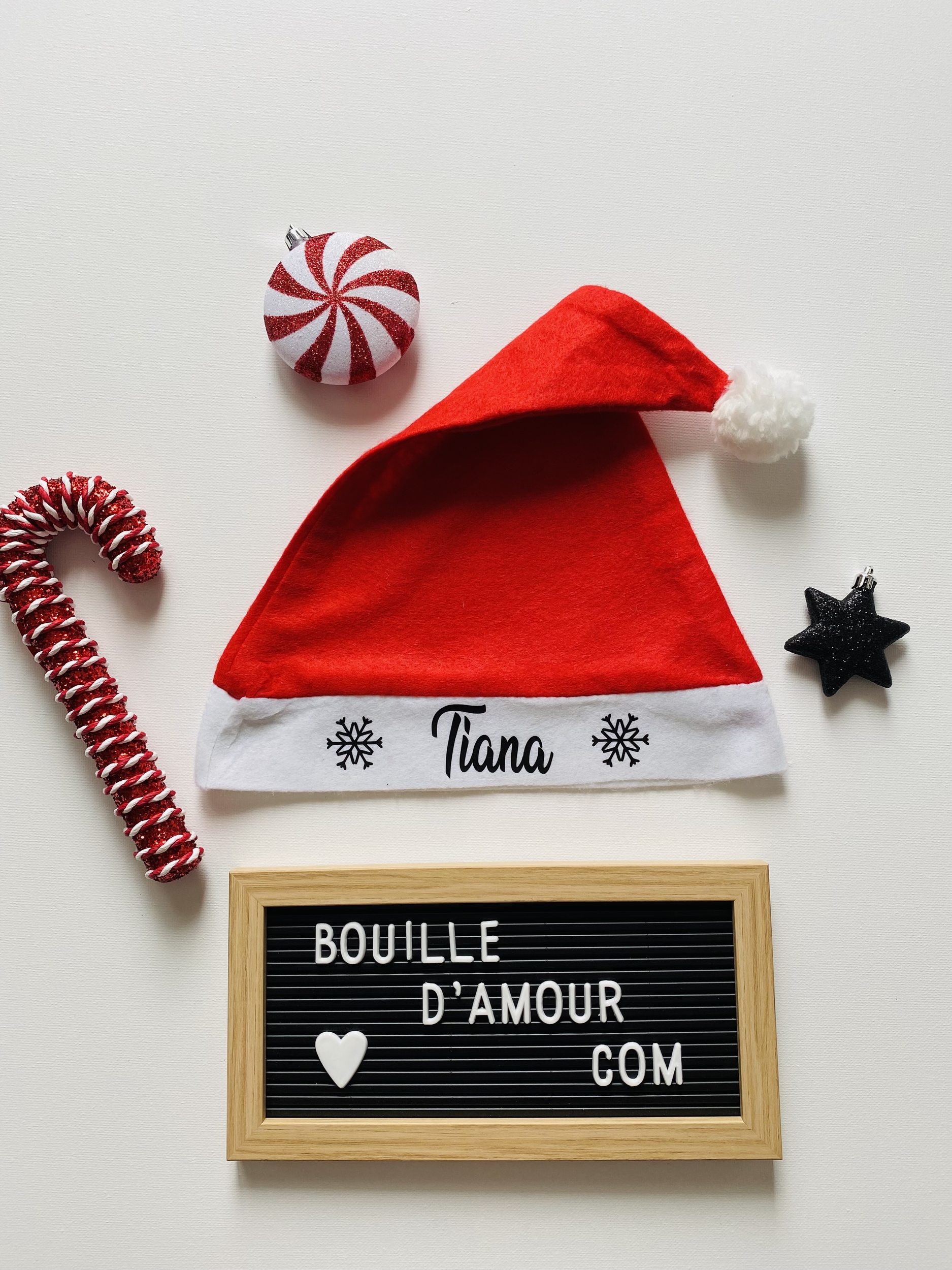 Bonnet de Père Noël enfant personnalisable