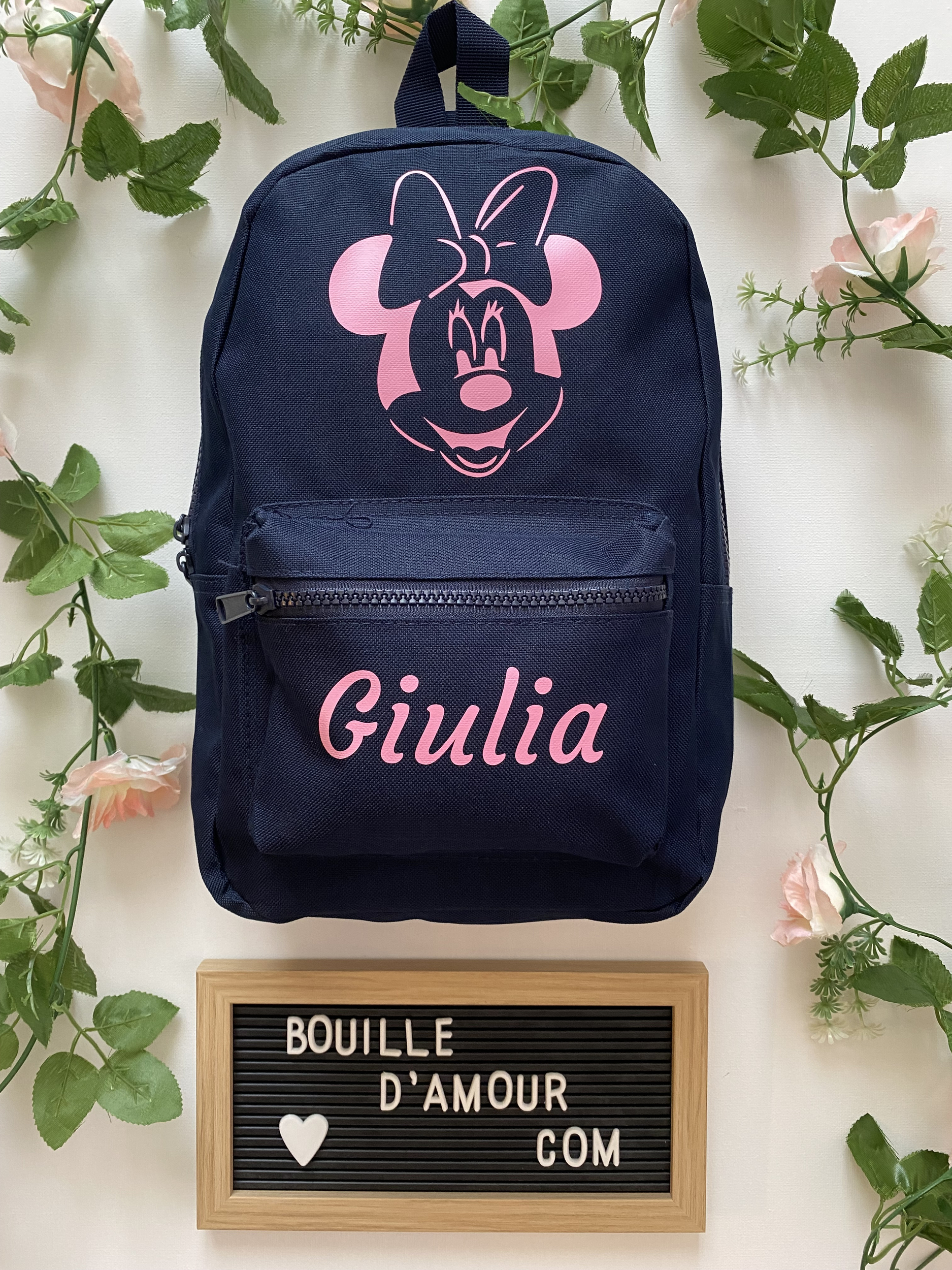 Sac à dos enfant personnalisé Minnie - Bouille d'amour