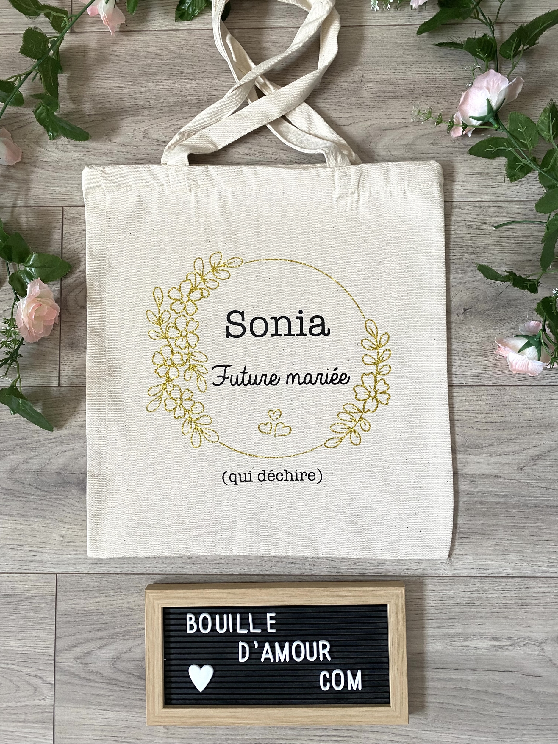 Tote bag personnalisé &quot;Future mariée&quot;