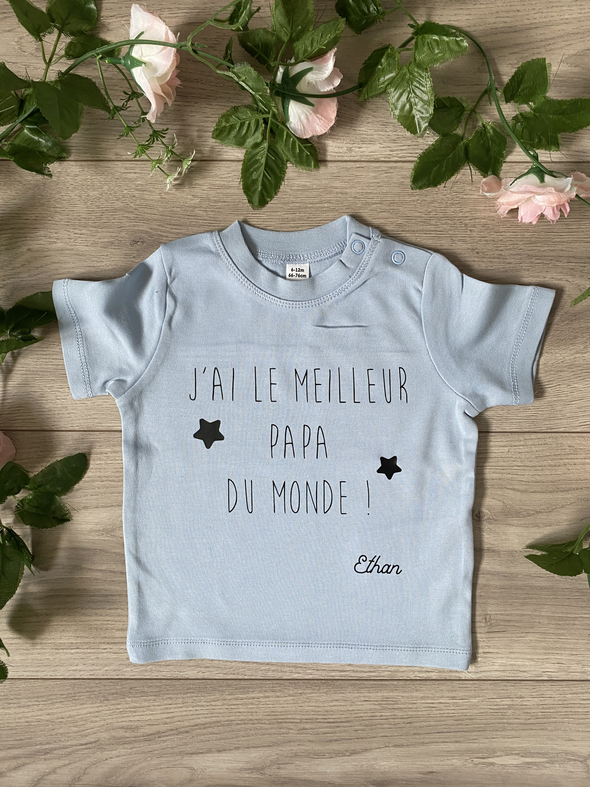 T-shirt bébé personnalisé "J'ai le meilleur papa du monde"