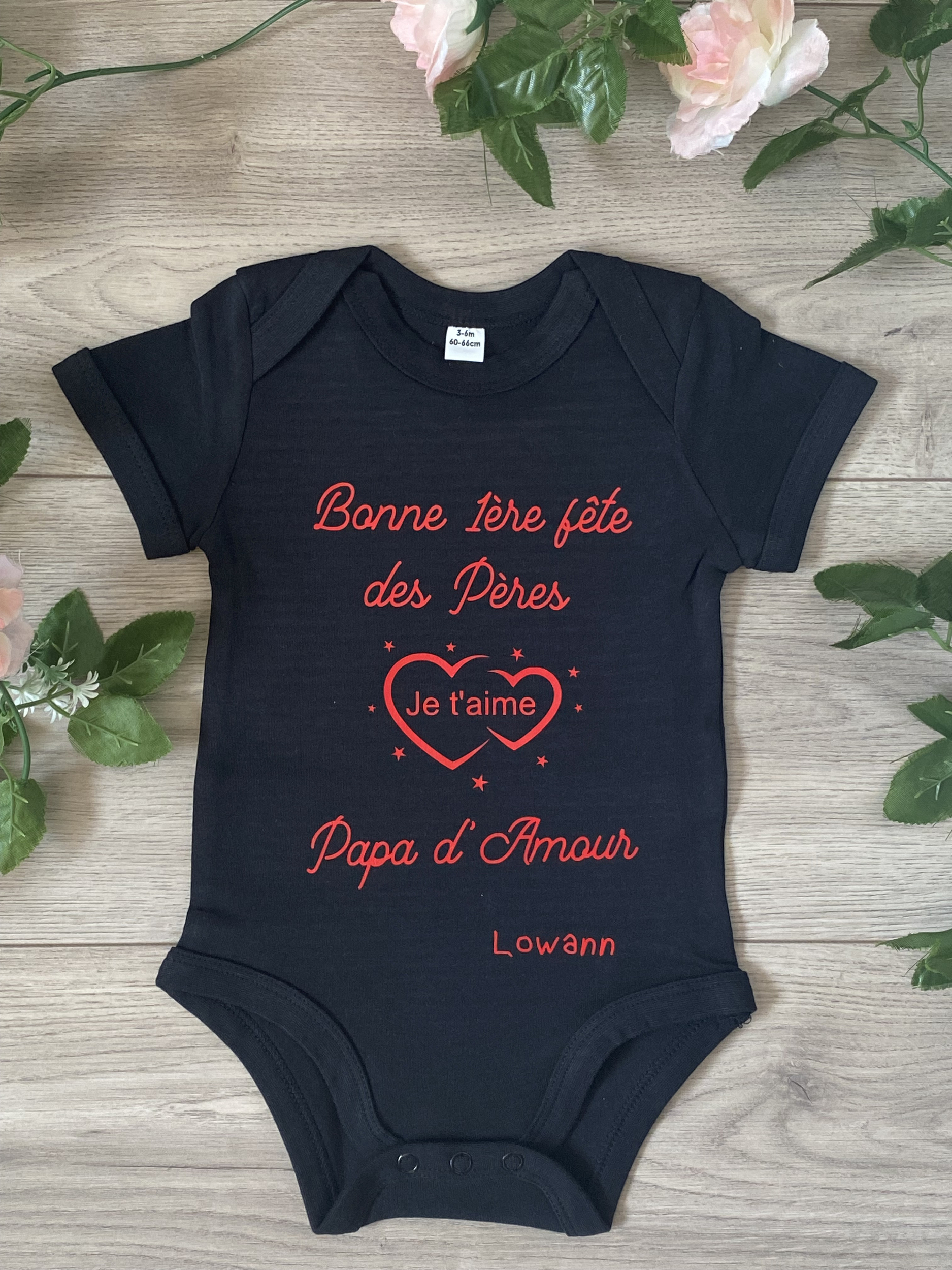 Body personnalisé &quot;Bonne1ère fête des pères&quot;