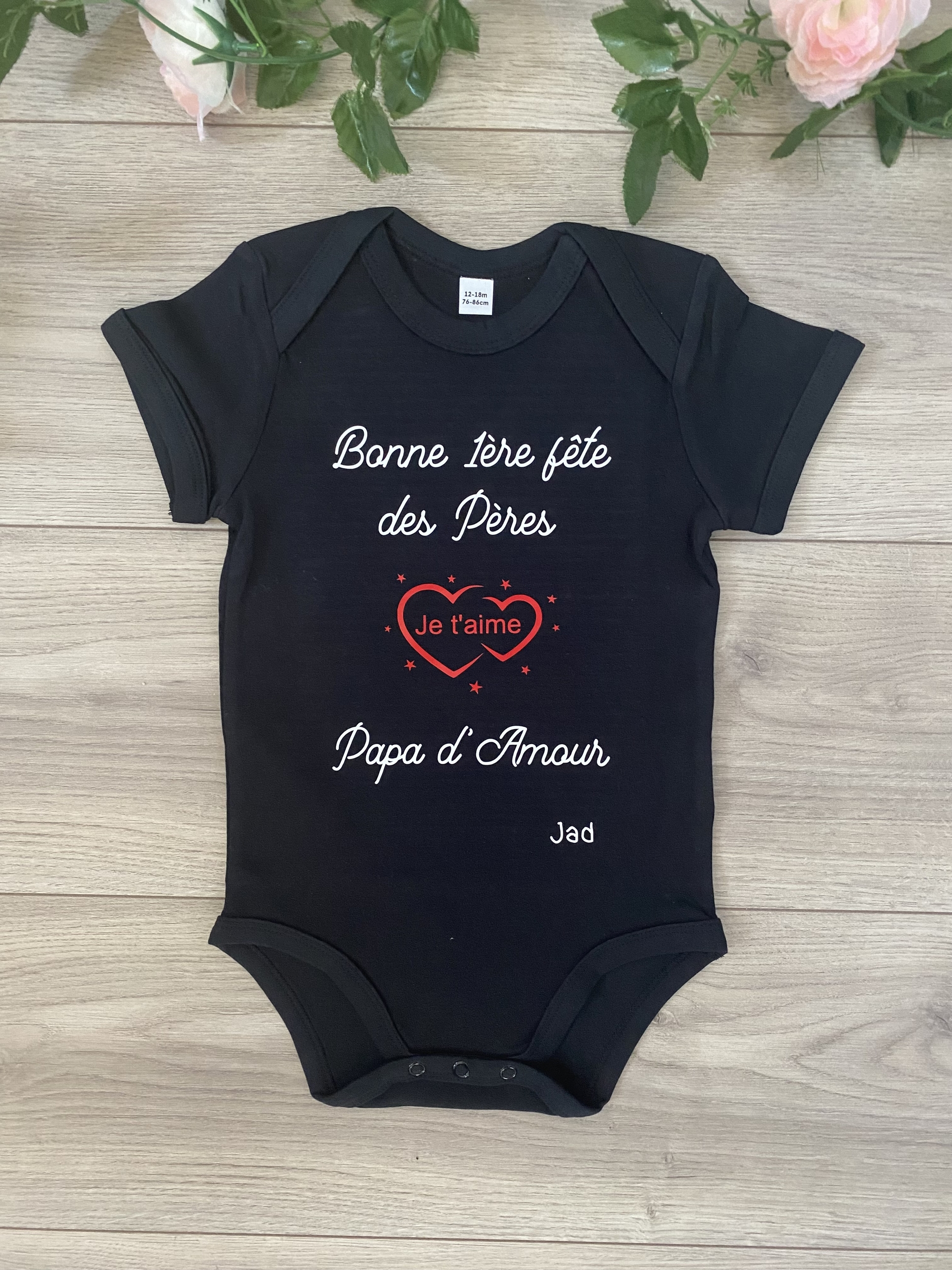 Body personnalisé &quot;Bonne 1ère fête des pères&quot;