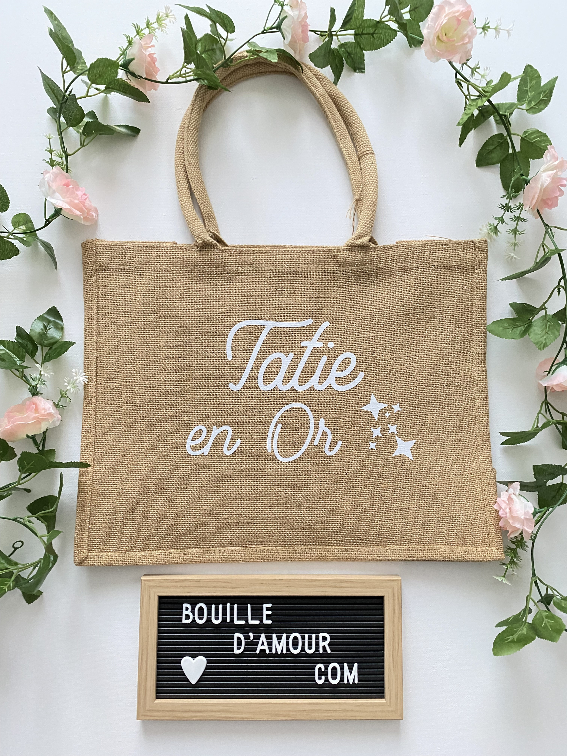 Sac cabas personnalisé Tatie en Or