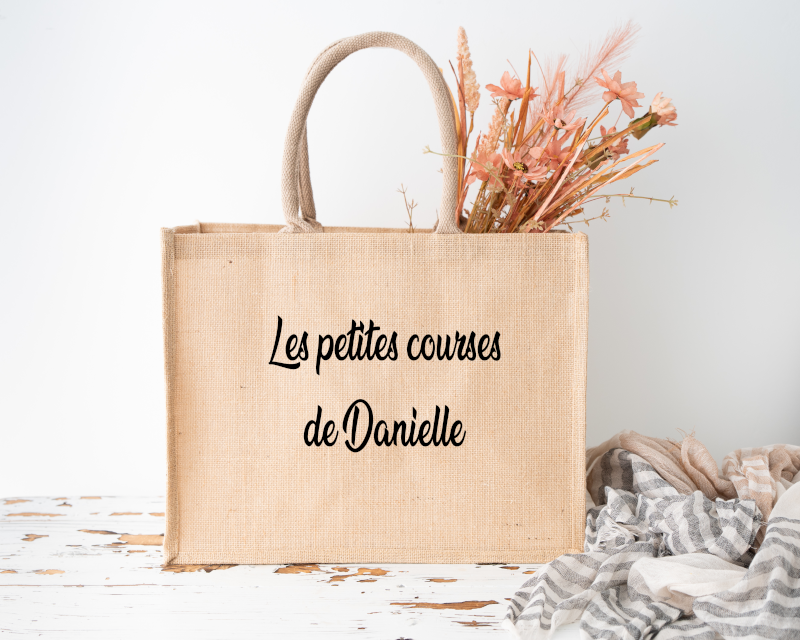 Sac cabas en toile de jute personnailisé