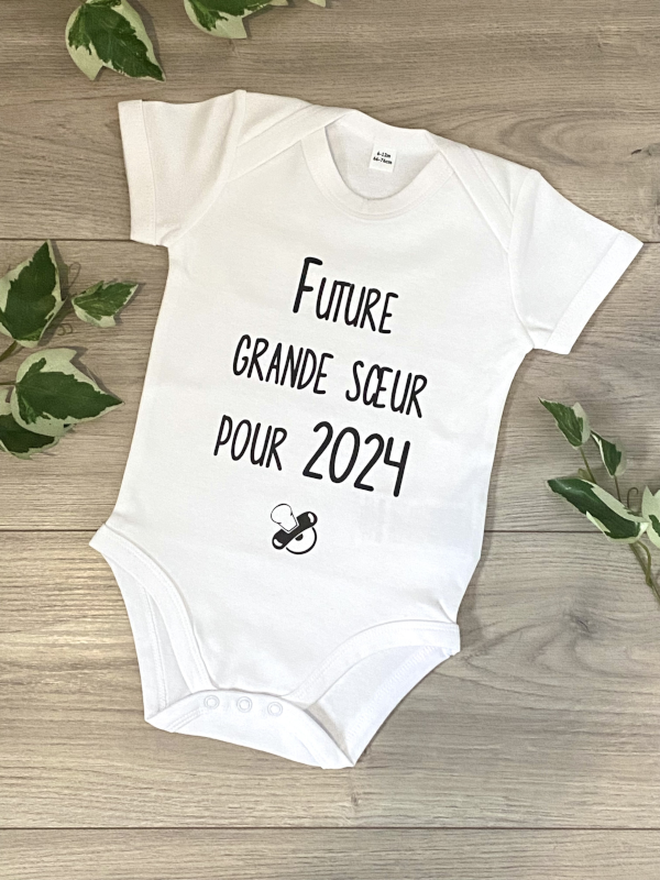 Body personnalisé annonce grossesse future grande soeur