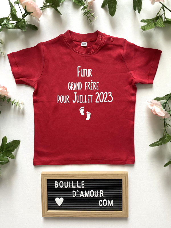 T-shirt bébé personnalisé Futur grand frère