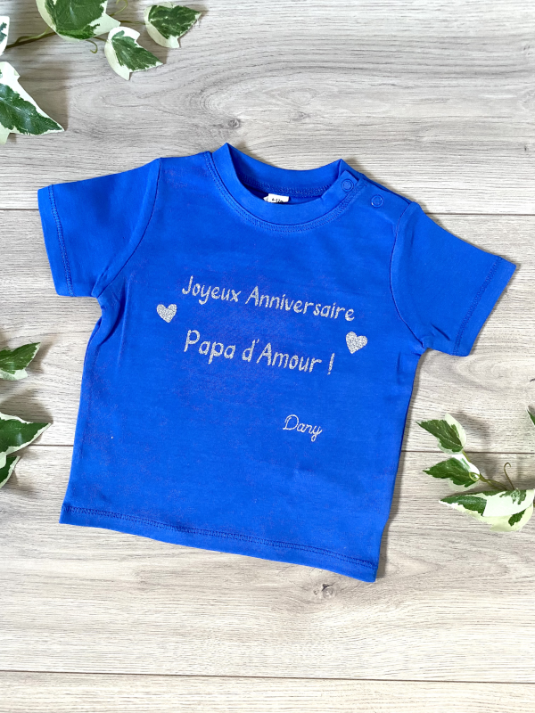 T-shirt personnalisé joyeux anniversaire papa