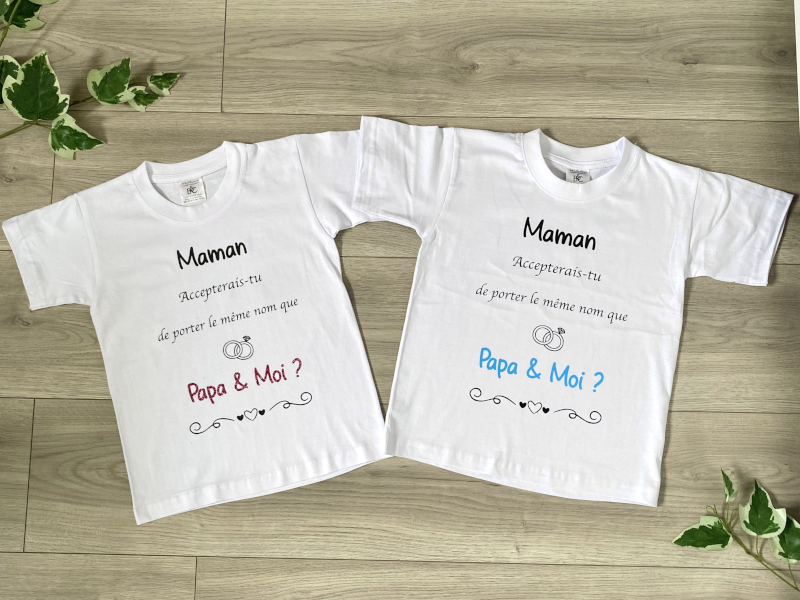 T-shirt enfant personnalisé demande en mariage